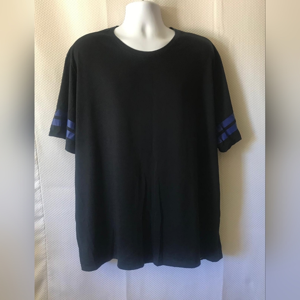 Men's Black T-Shirt with Blue Accents